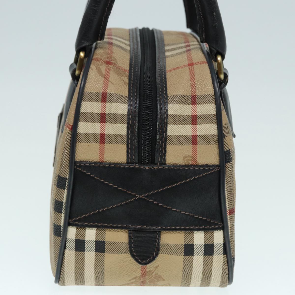 Burberry Luxury ss Nova Check Hand Bag Pvc Auth Beige Travel Bag