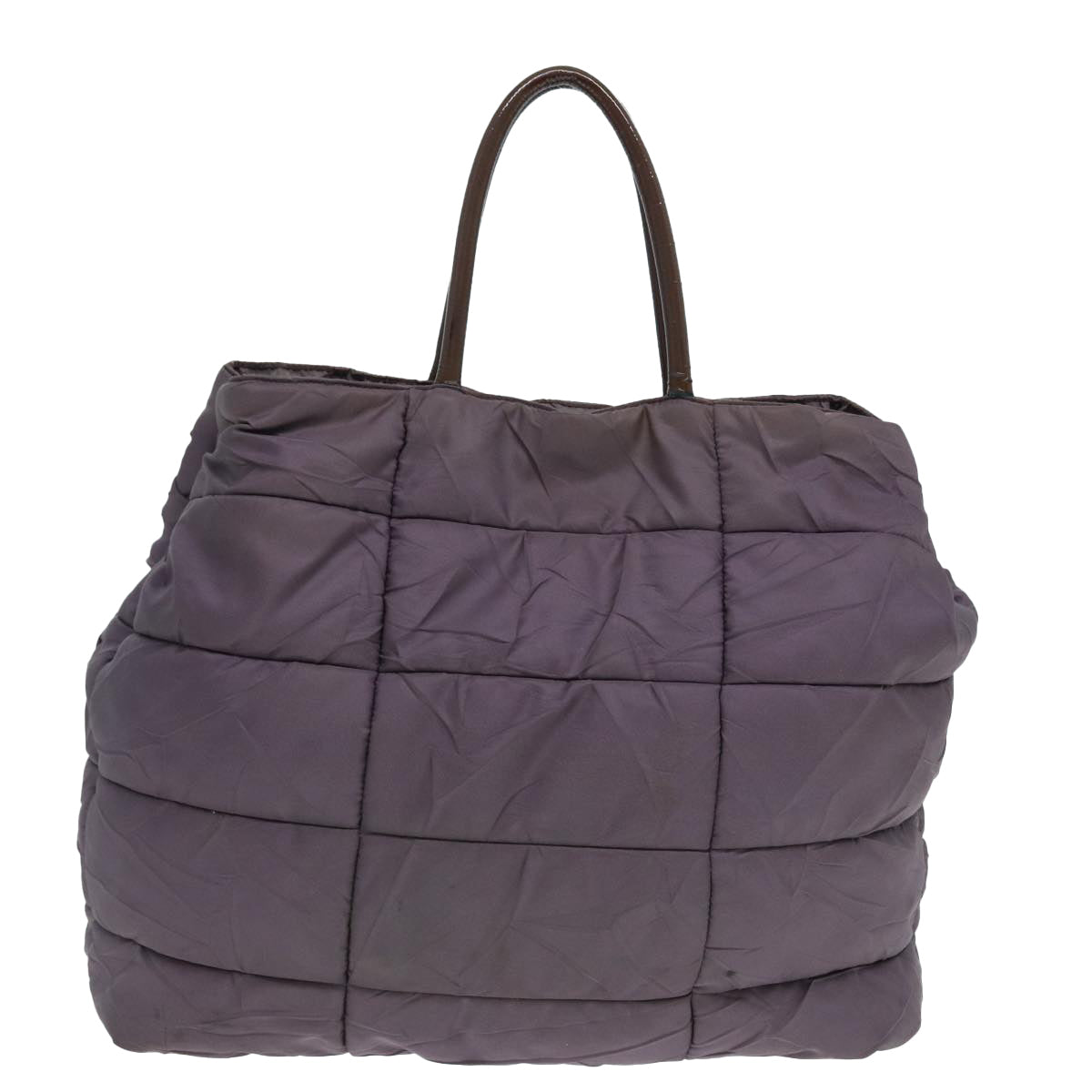 Prada Hand Bag 2Way Auth Nylon Gold Purple Travel Bag