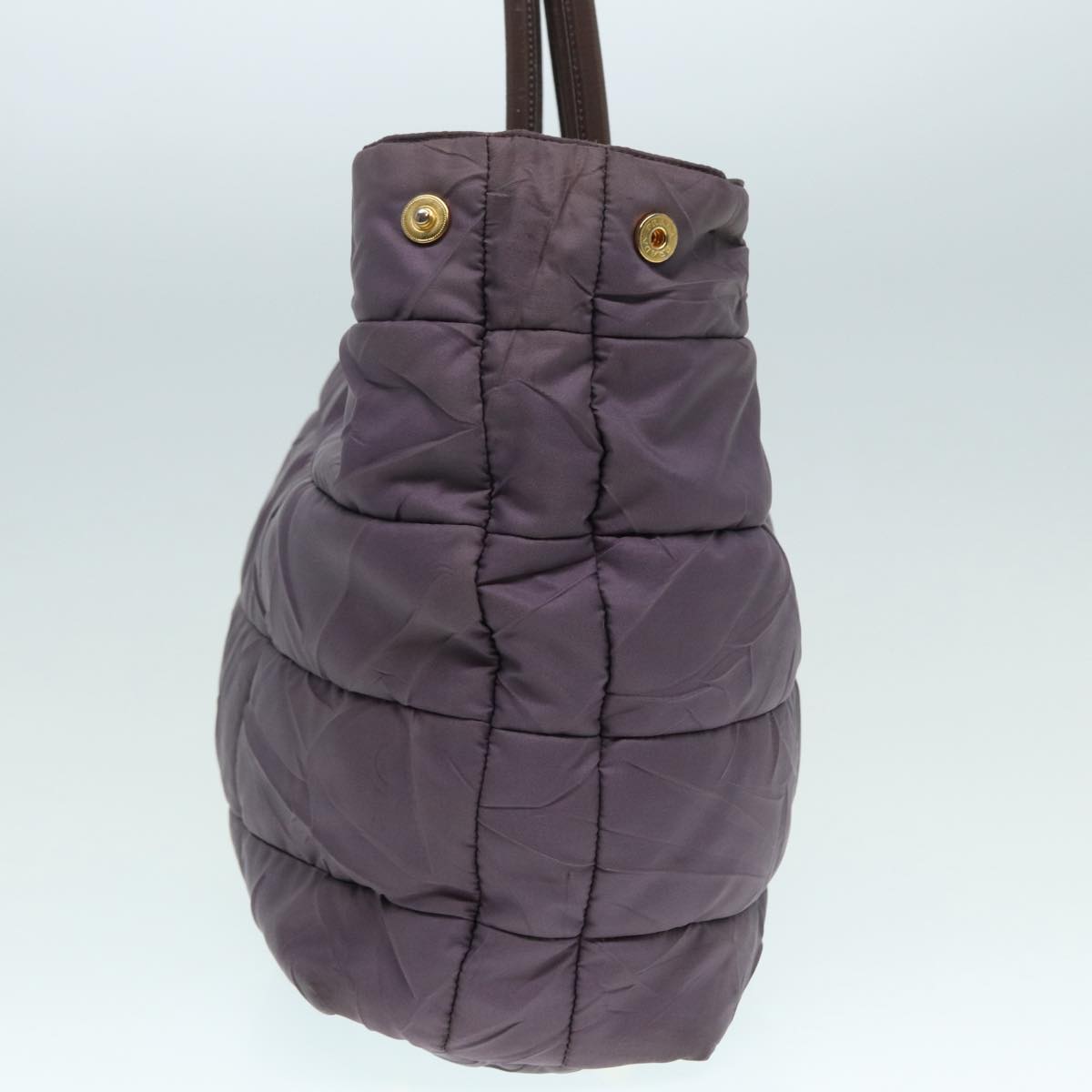 Prada Hand Bag 2Way Auth Nylon Gold Purple Travel Bag