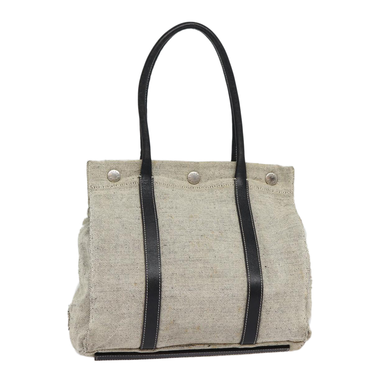 Prada Tote Bag Auth Canvas Silver Gray