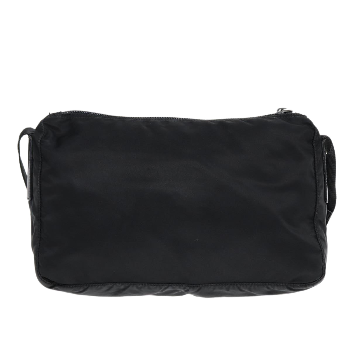 Prada Shoulder Bag Auth Nylon Black Silver Silver Auth Bs17764