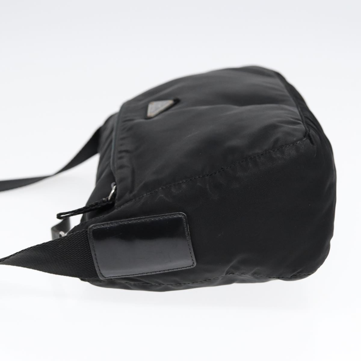 Prada Shoulder Bag Auth Nylon Black Silver Silver Auth Bs17764