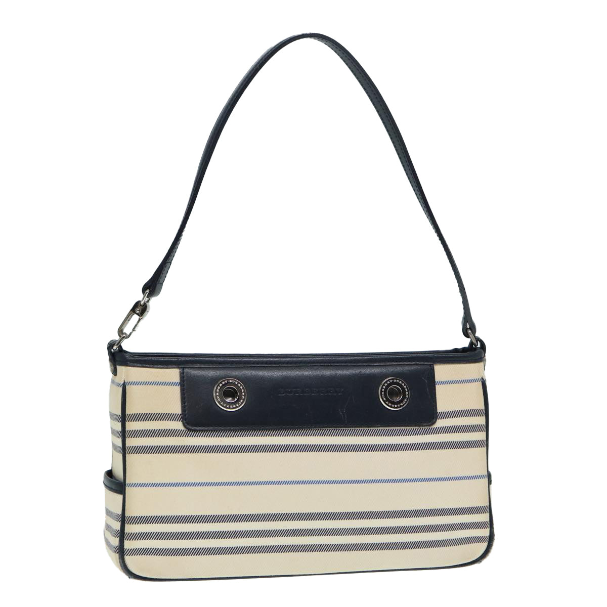 Burberry Luxury Shoulder Bag Auth Bs17767 Canvas Beige Silver