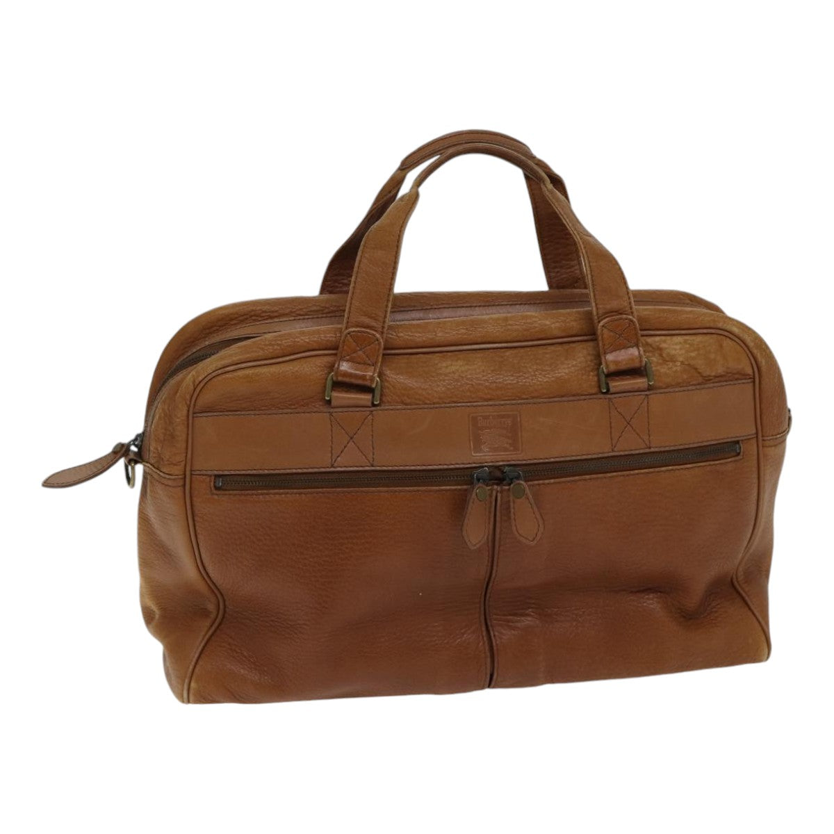 Burberry Luxury ss Boston Bag Auth Bs17786 Leather Brown Travel Bag