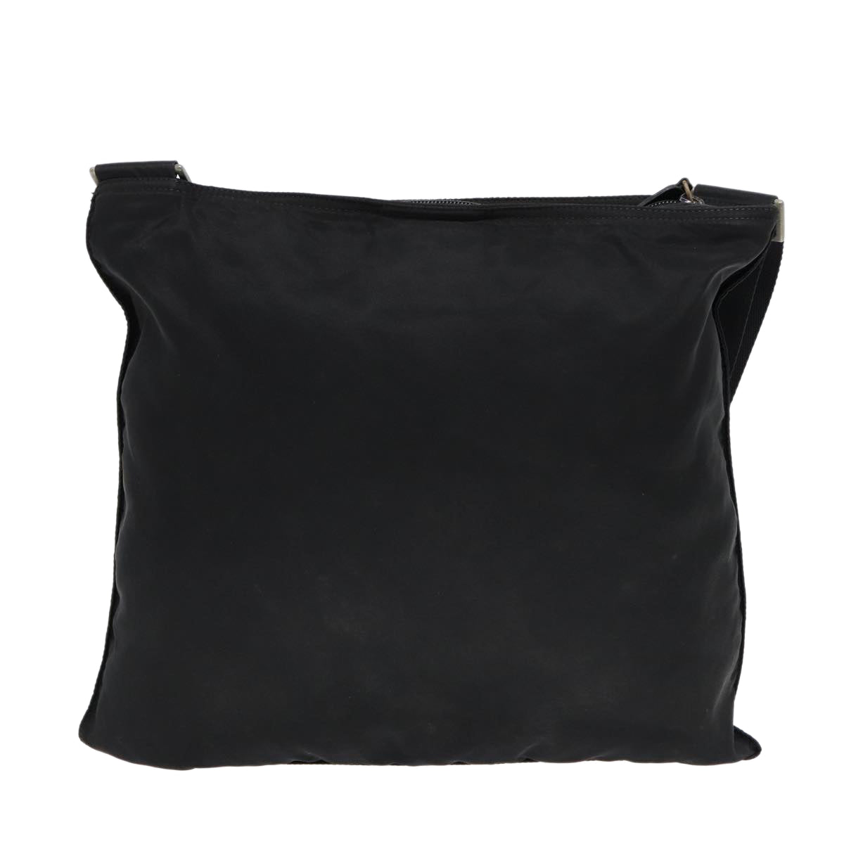 Prada Shoulder Bag Auth Nylon Black Silver Silver Auth Bs17788