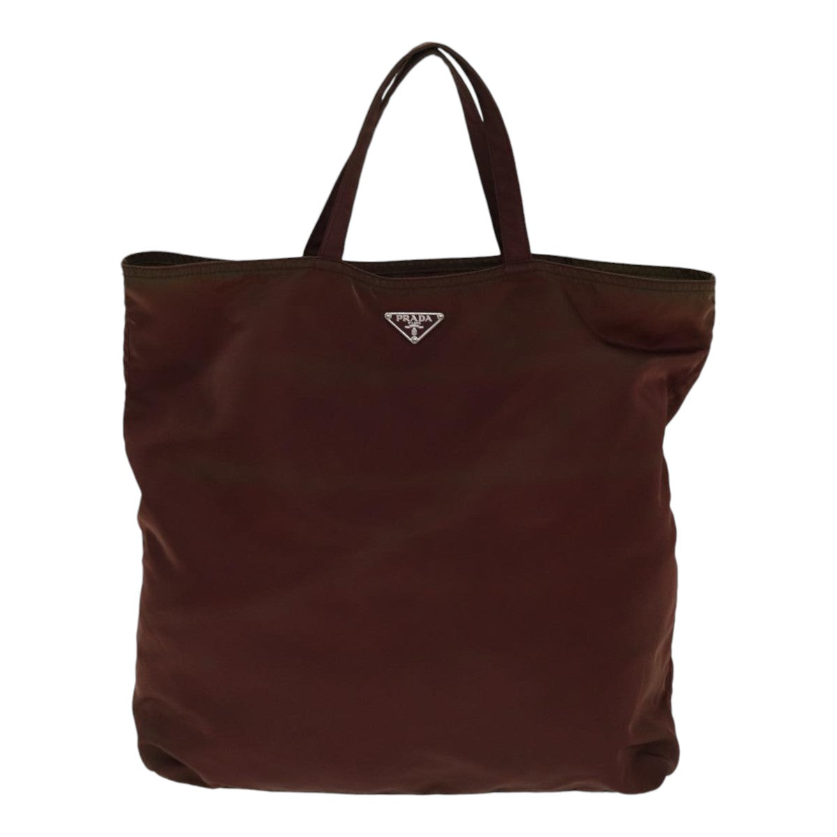 Prada Robot Hand Bag Auth Nylon Brown Travel Bag