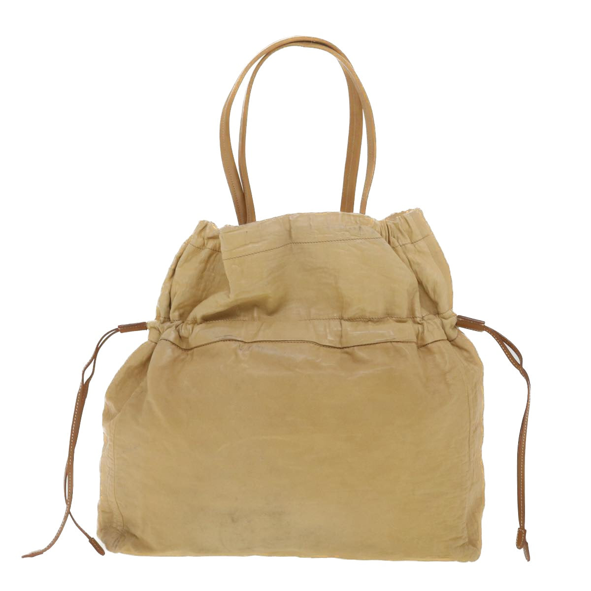 Prada Tote Bag Leather Beige Leather Beige Bs4283