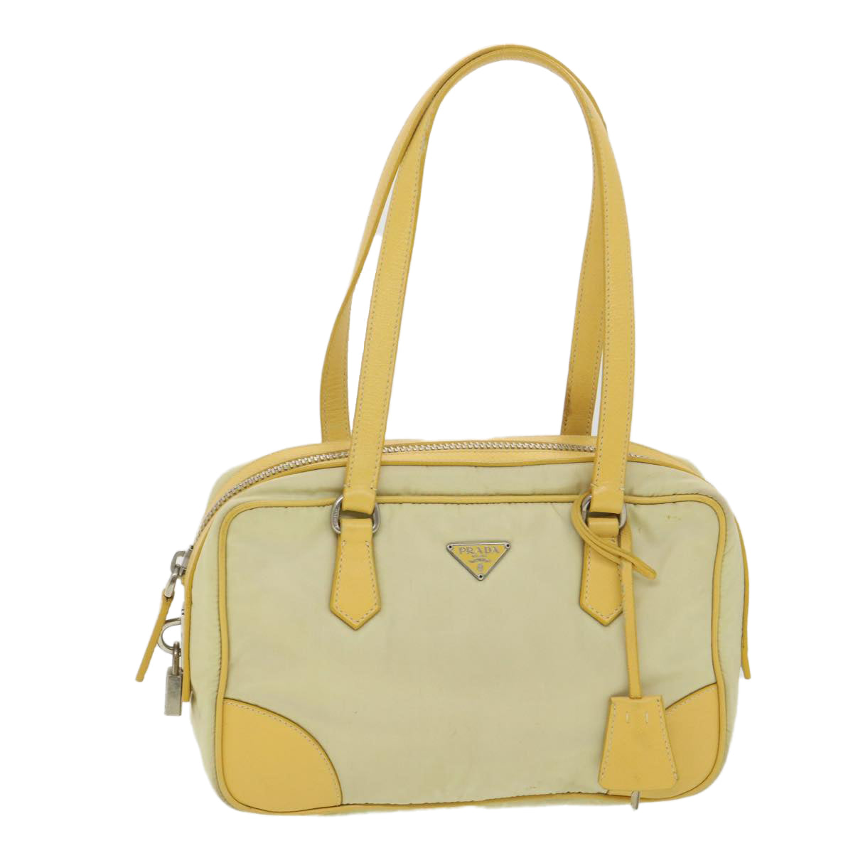 Prada Shoulder Bag Nylon Yellow Nylon Yellow Bs4580
