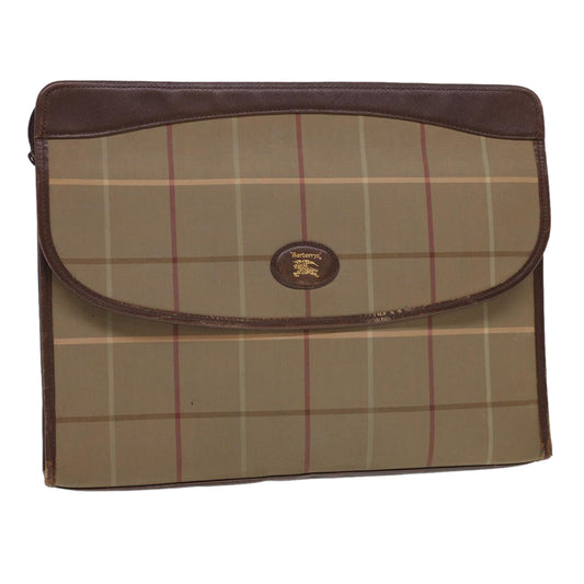 Burberry Luxury ss Nova Check Clutch Bag Auth Bs4852 Nylon Beige