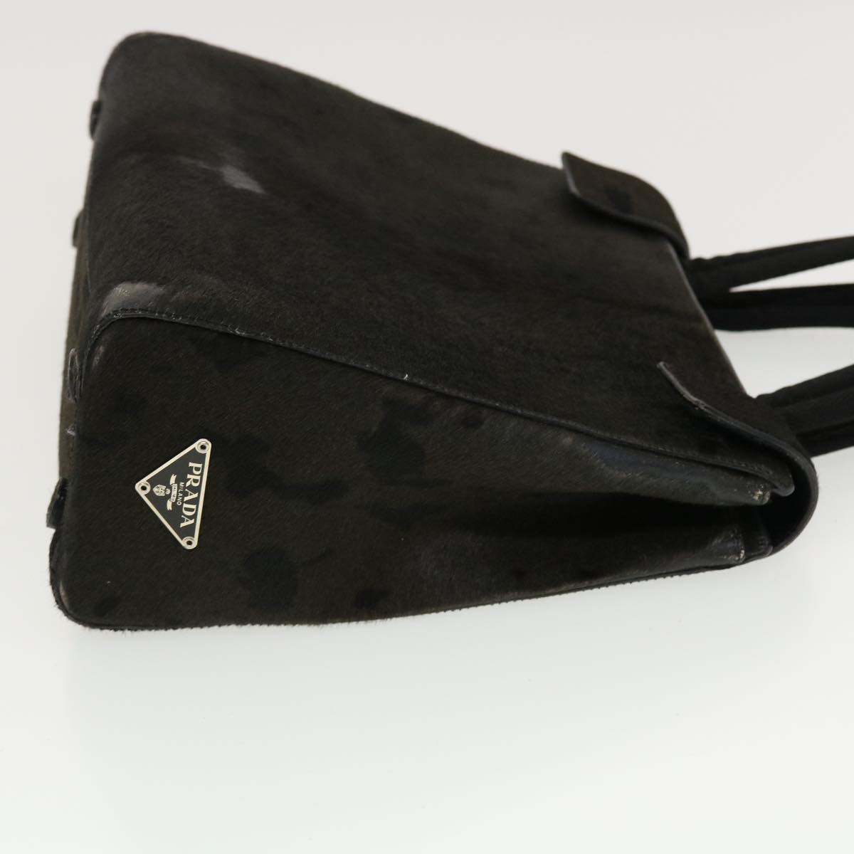 Prada Hand Bag Harako Leather Black Travel Bag
