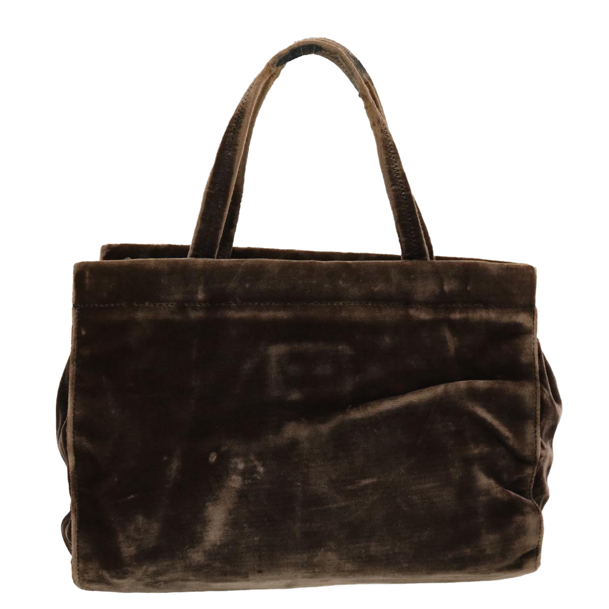 Prada Hand Bag Velor Brown Travel Bag