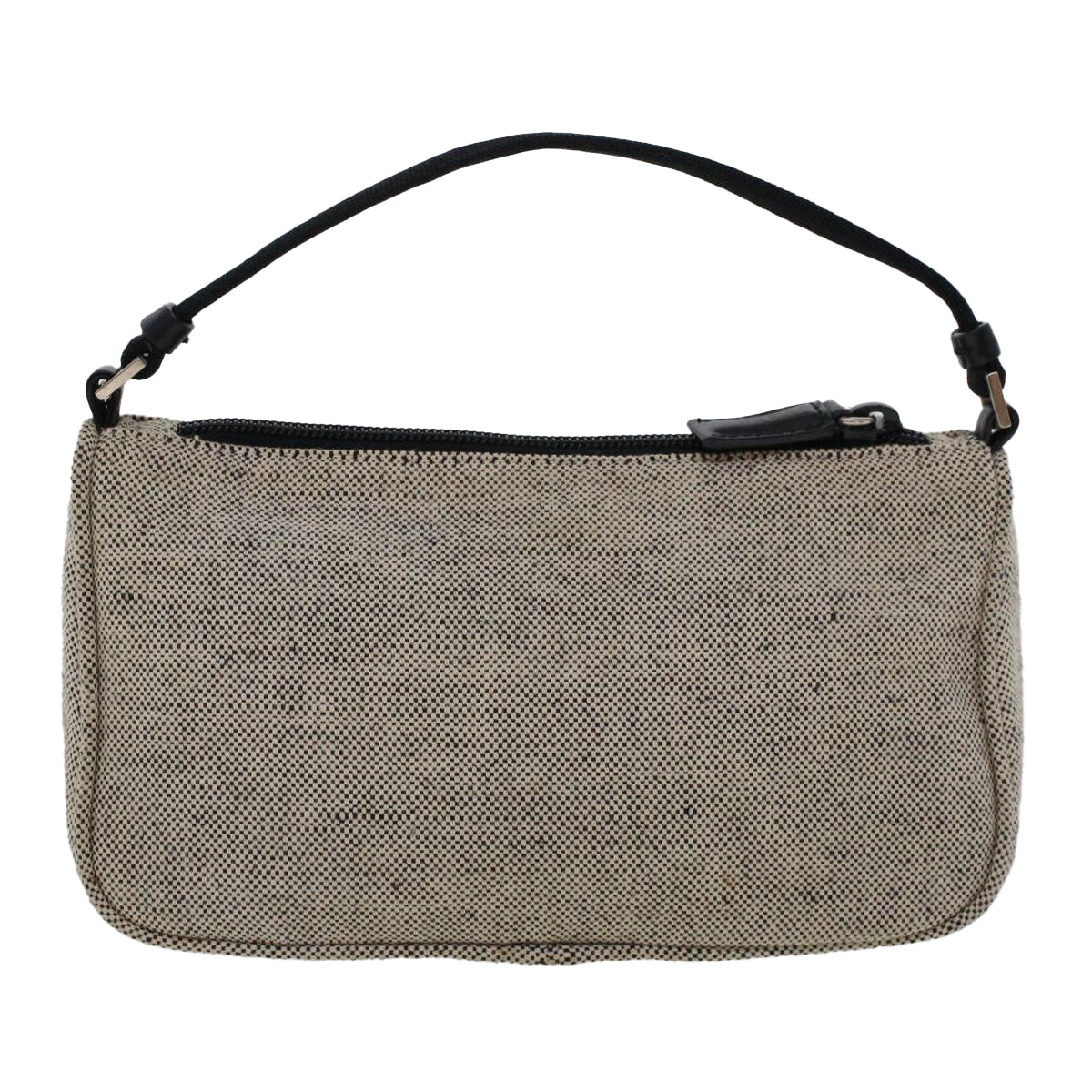 Prada Accessory Pouch Luxury Handbag Canvas Gray Clutch Bag