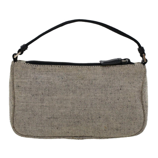 Prada Accessory Pouch Luxury Handbag Canvas Gray Clutch Bag