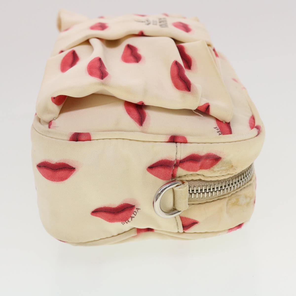 Prada Shoulder Bag Nylon White Chain