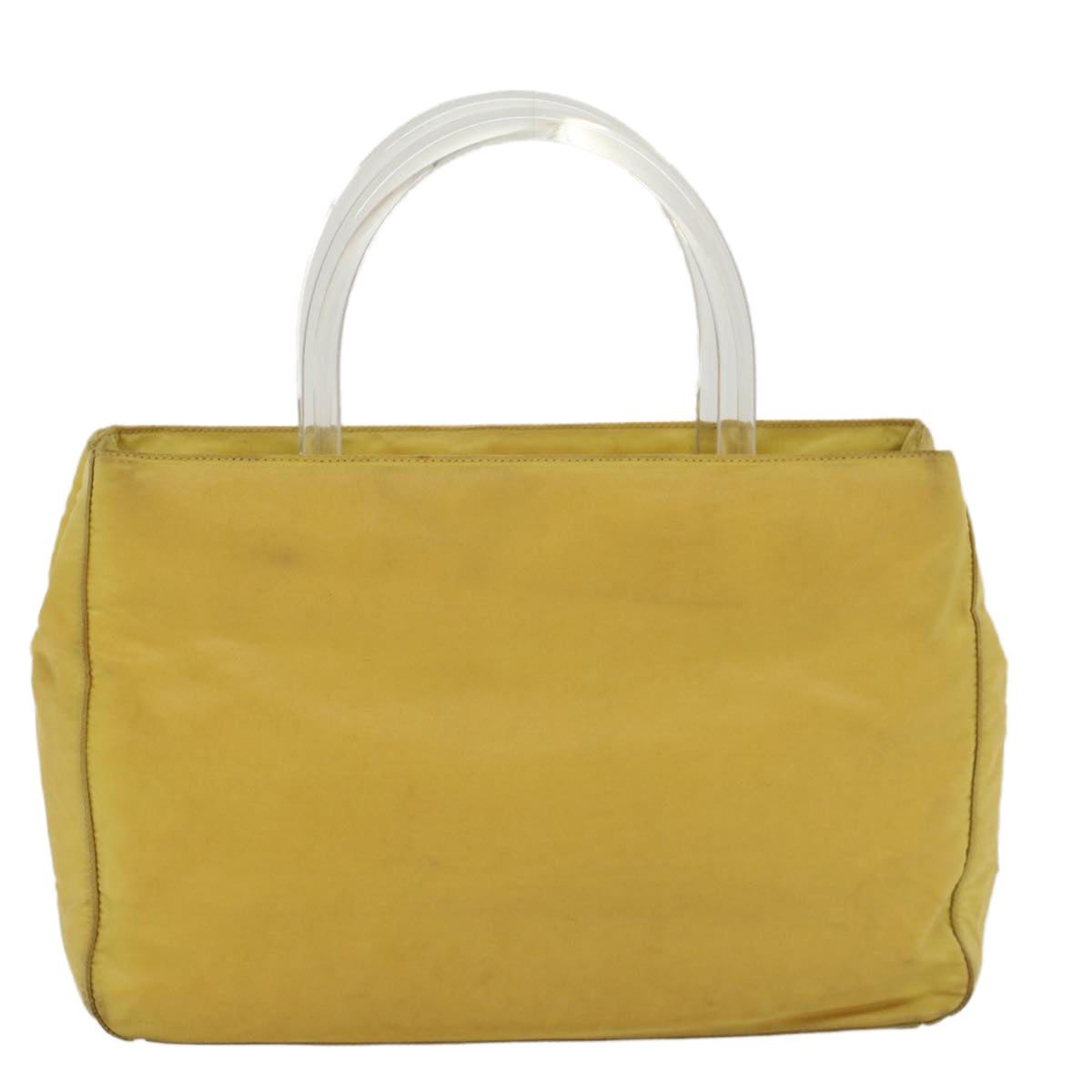 Prada Hand Bag Nylon Yellow Travel Bag