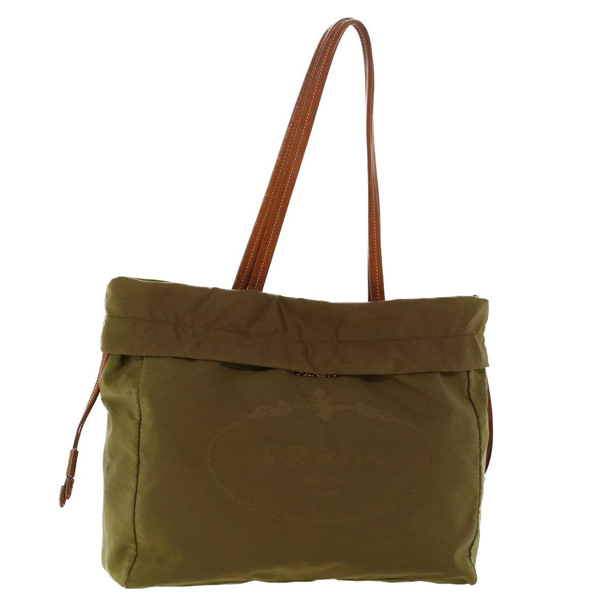 Prada Tote Bag Khaki Auth Nylon