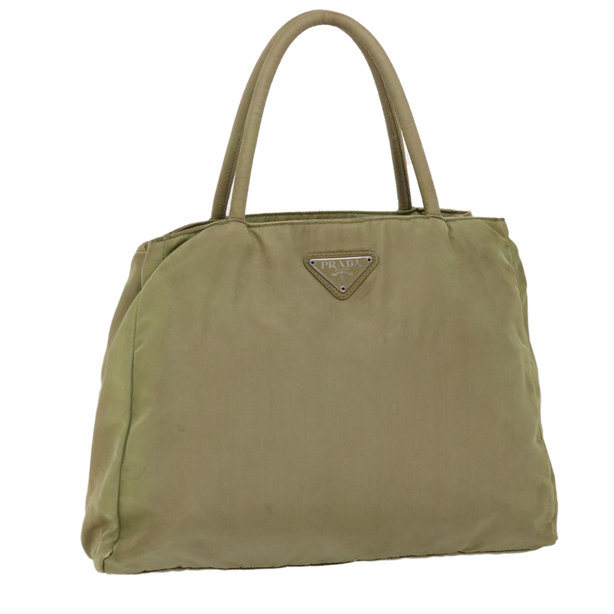 Prada Hand Bag Khaki Nylon Travel Bag Nylon Khaki Bs6394