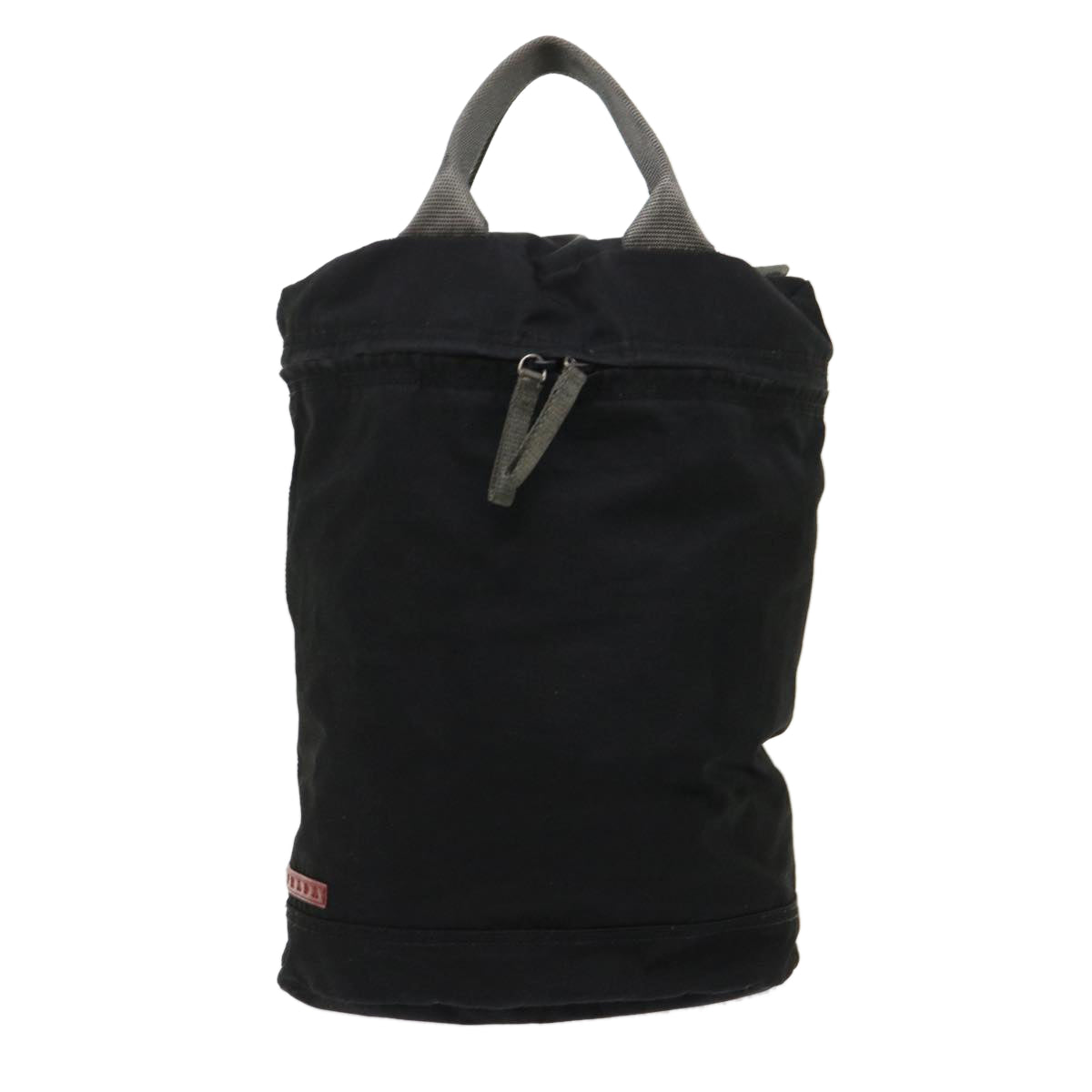Prada Hand Bag Nylon Black Red Travel Bag