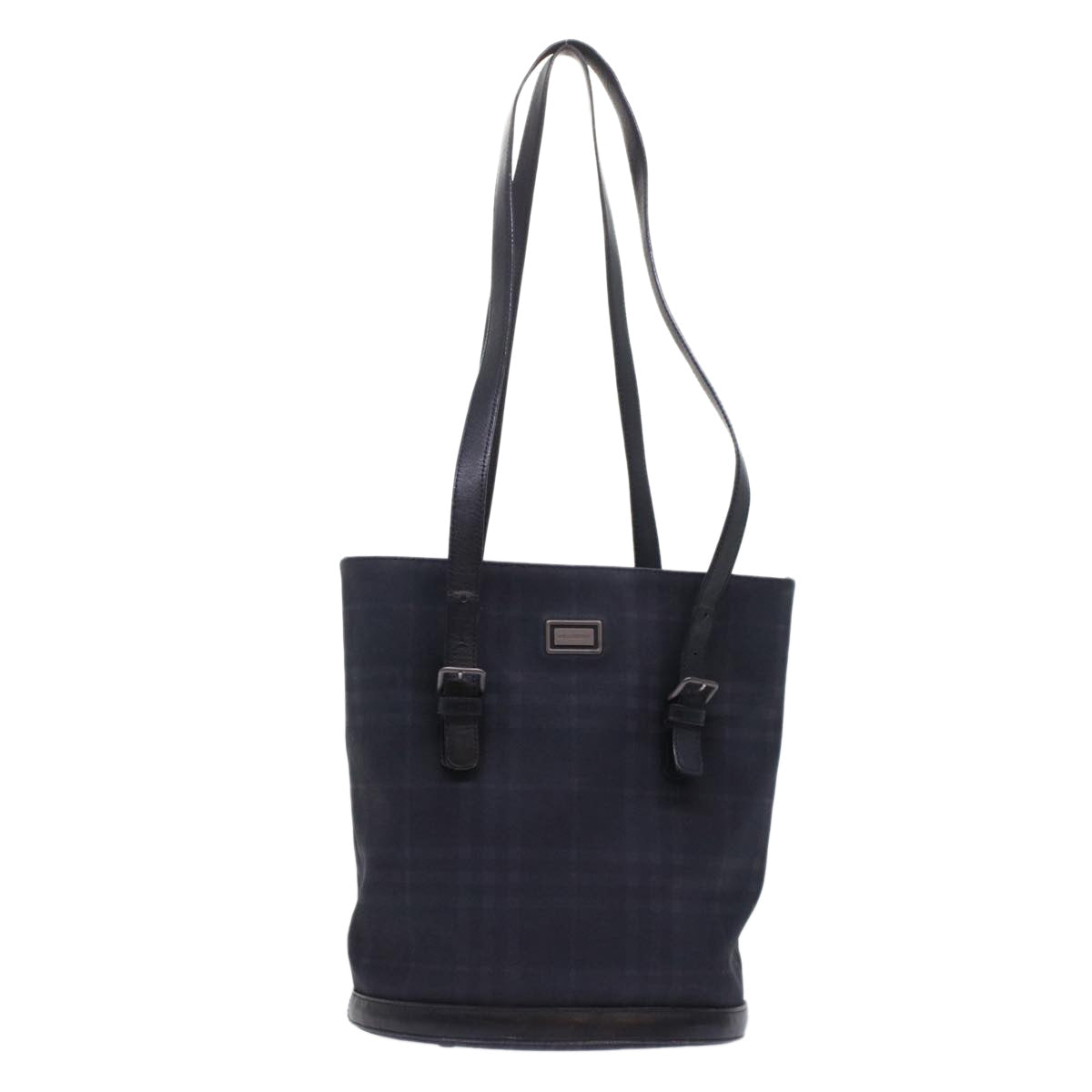 Burberry Luxury Nova Check Shoulder Bag Auth Bs6954 Leather Nylon Black