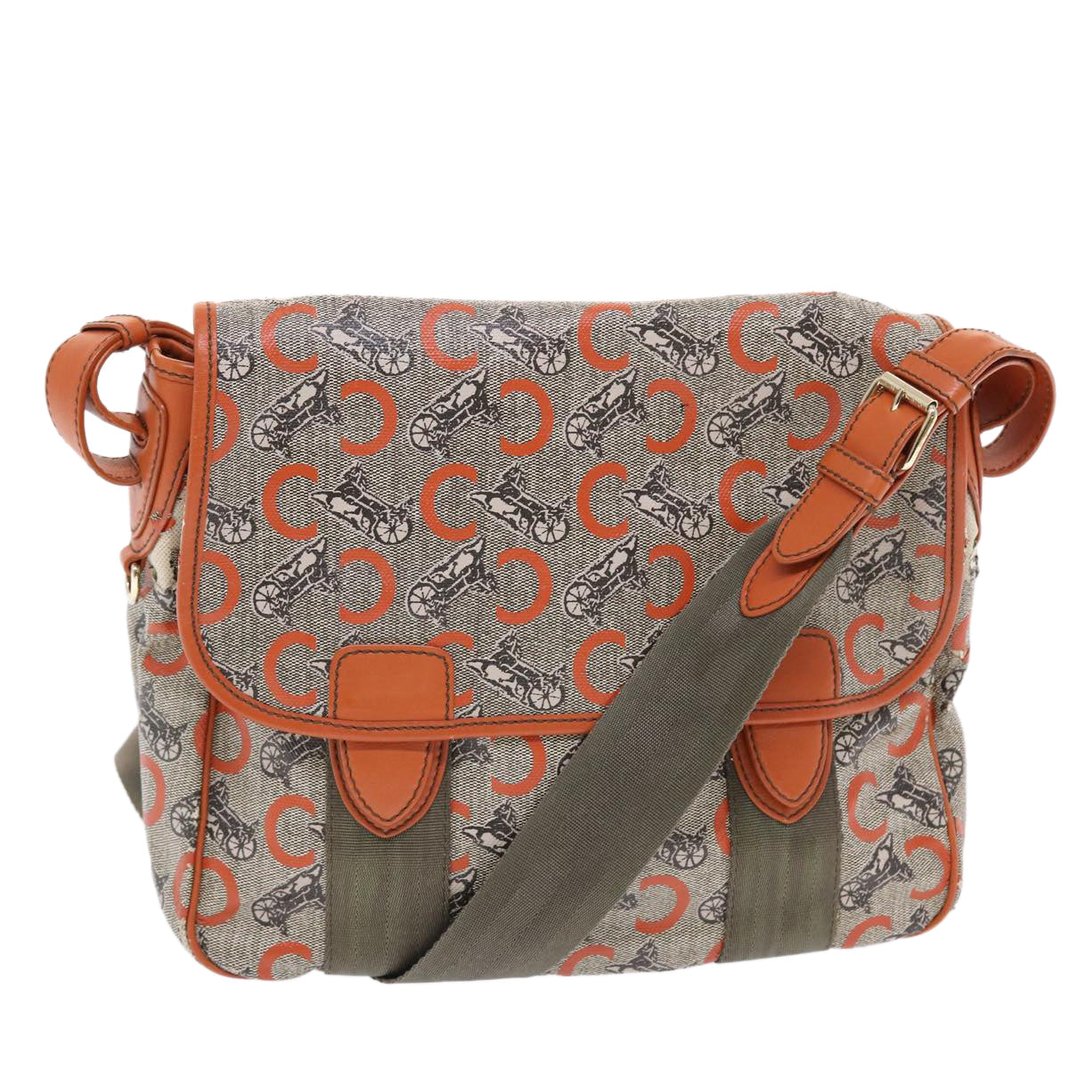 Luxury C Macadam Shoulder Bag Gray Canvas