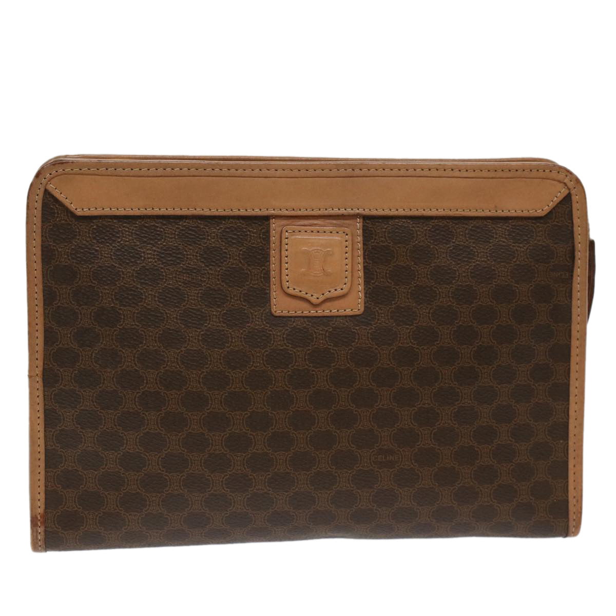 Luxury Macadam Clutch Bag Pvc Beige Leather Canvas