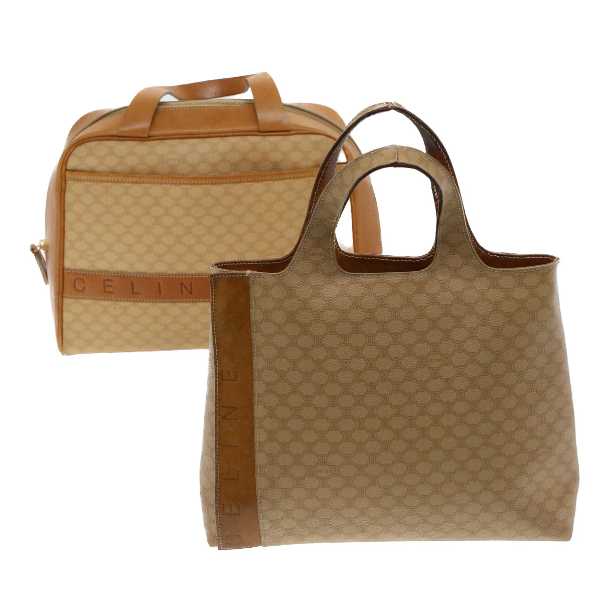 Luxury Macadam Hand Bag Pvc Set Beige Leather Canvas Travel Bag