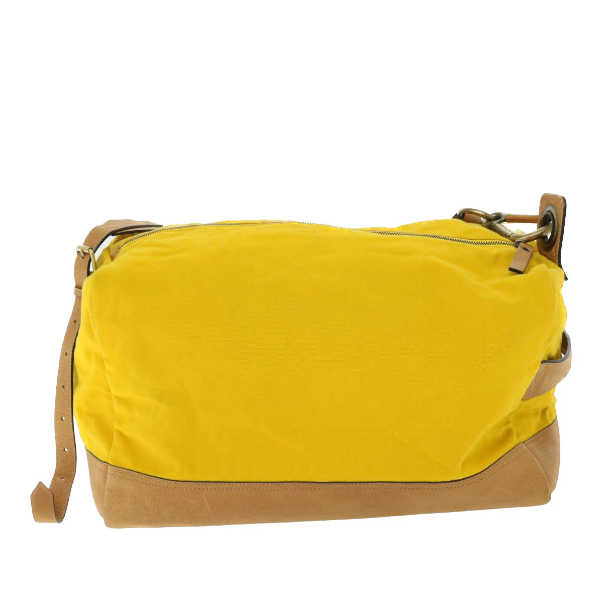 Burberry Luxury Shoulder Bag Auth Bs7538 Leather Canvas Yellow