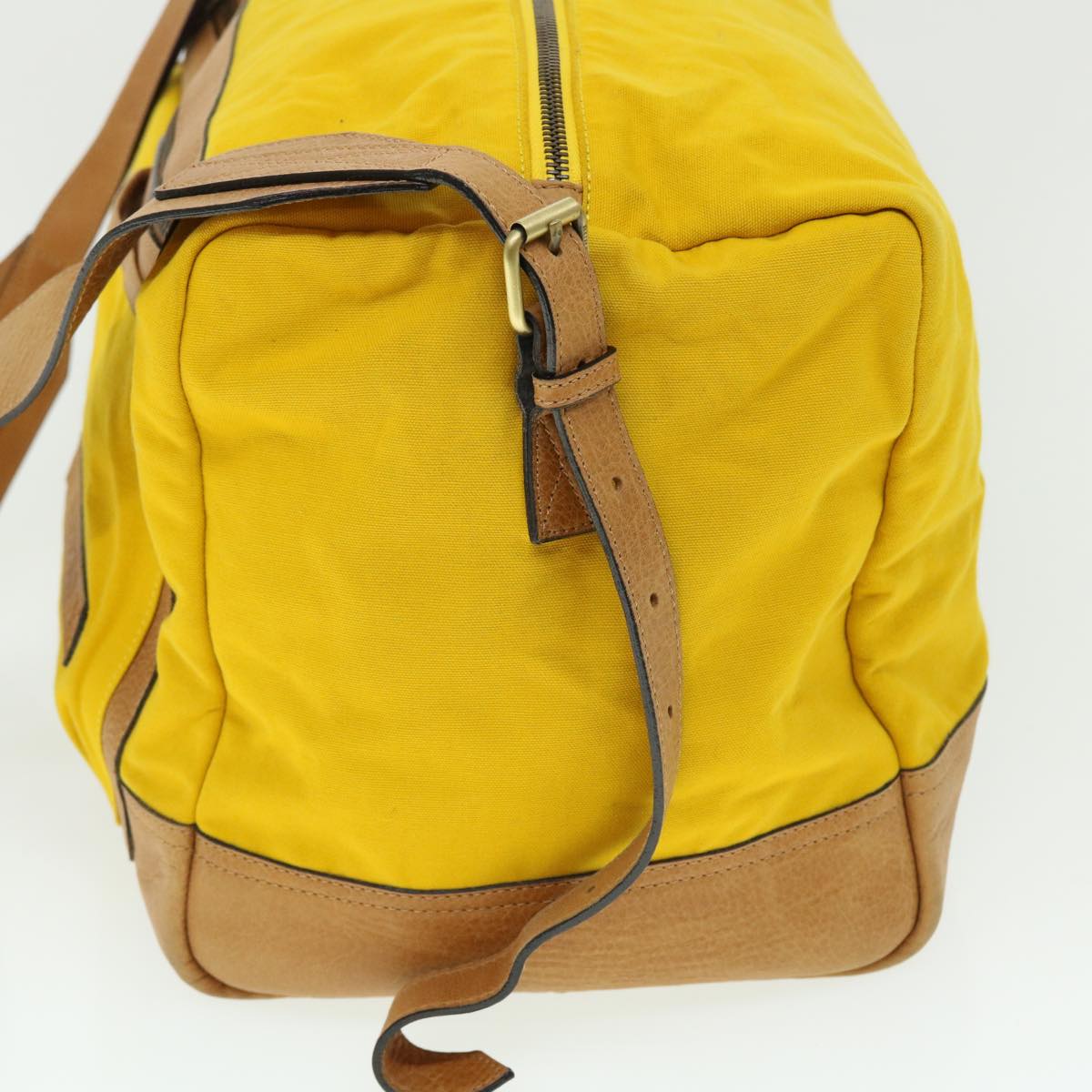 Burberry Luxury Shoulder Bag Auth Bs7538 Leather Canvas Yellow