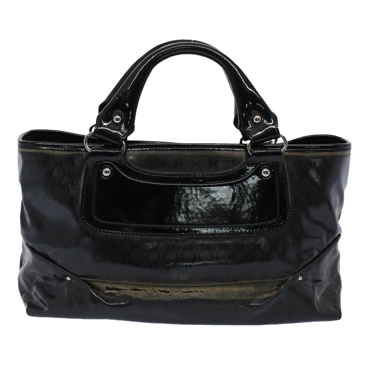 Luxury Hand Bag Coated Canvas Black Travel Bag
