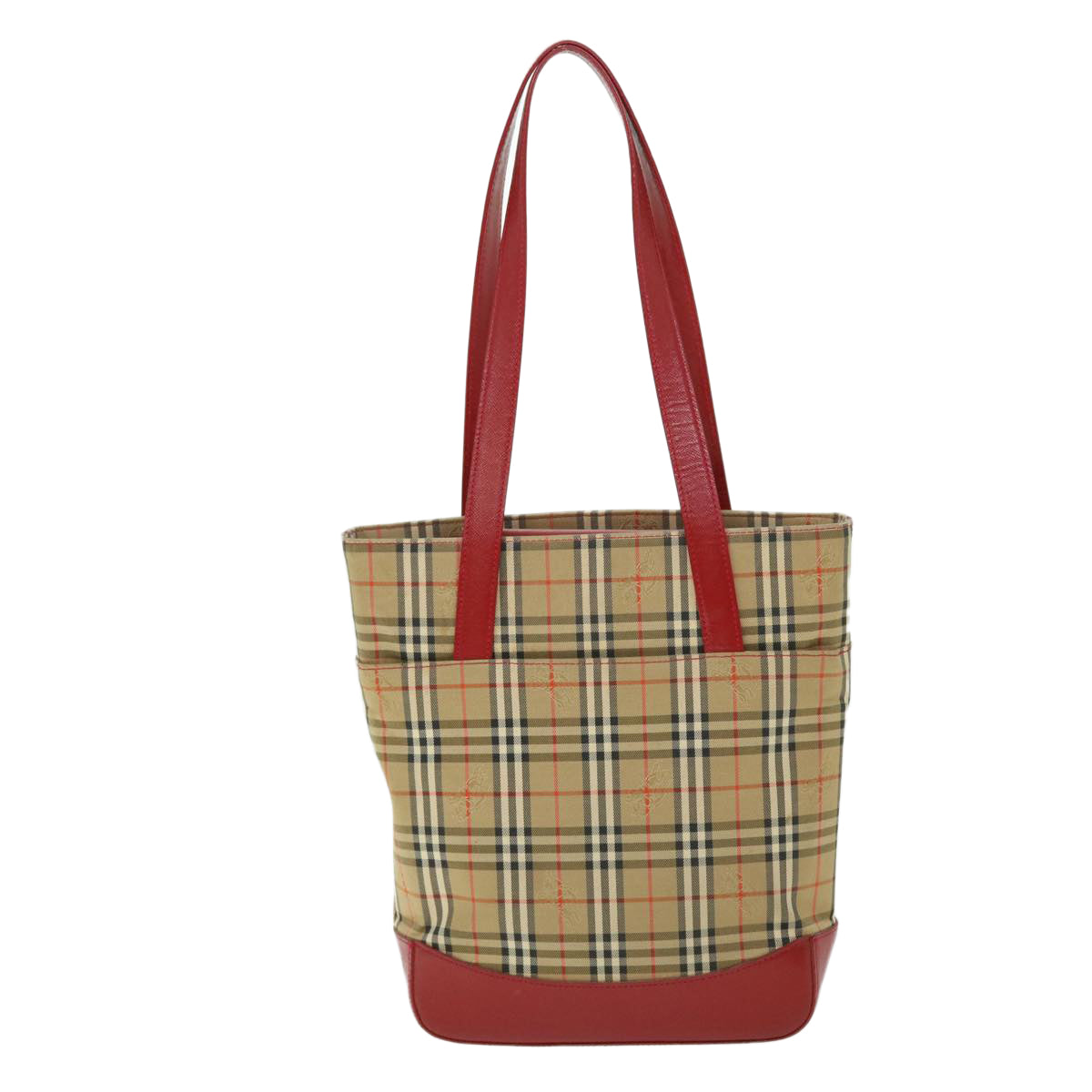 Burberry Luxury Nova Check Tote Bag Auth Bs8128 Leather Canvas Black