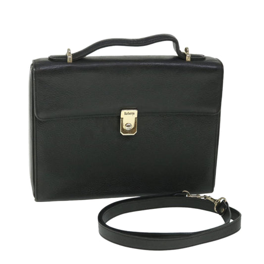Burberry Luxury ss Hand Bag 2Way Auth Bs8729 Leather Black Travel Bag
