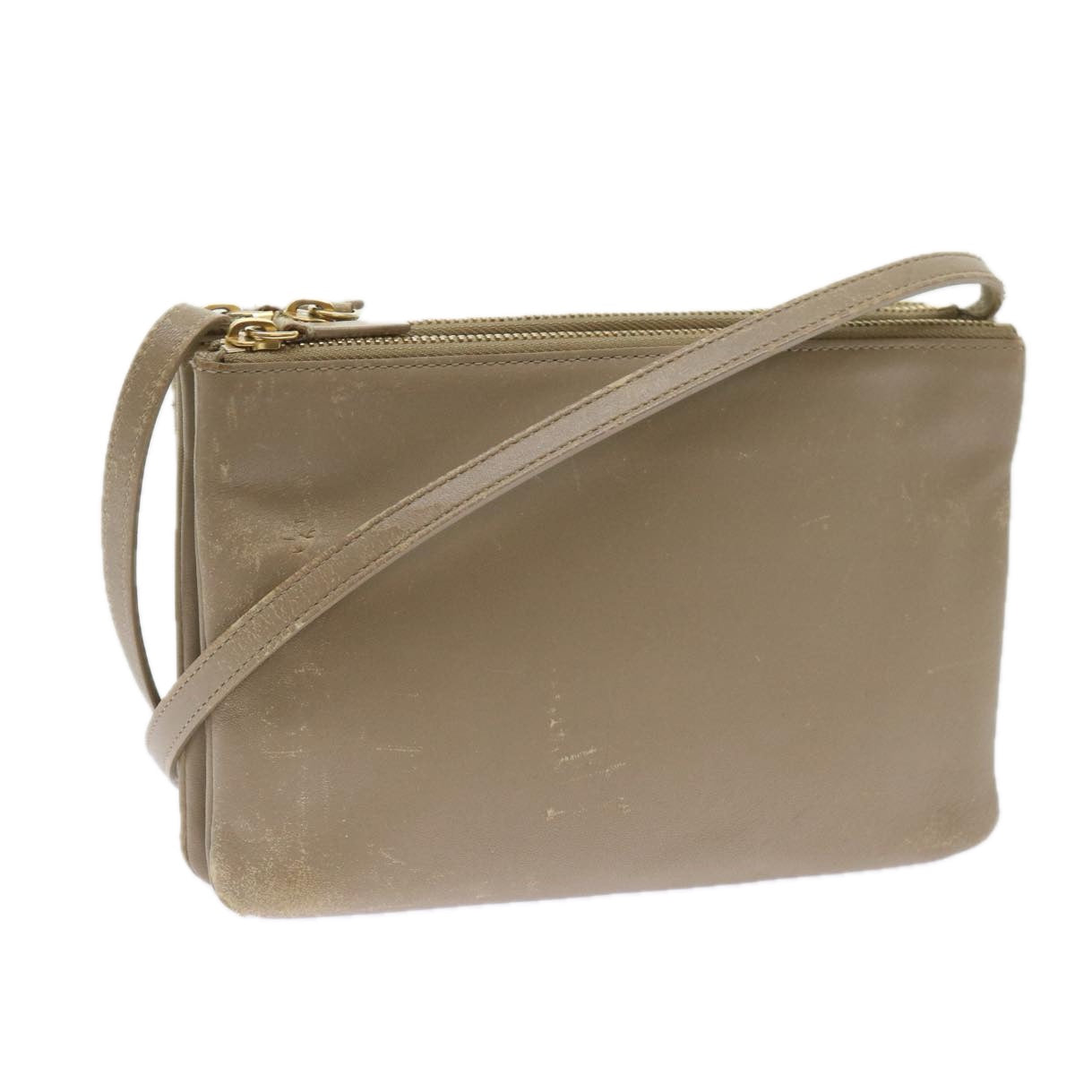 Luxury Trio Shoulder Bag Leather Beige