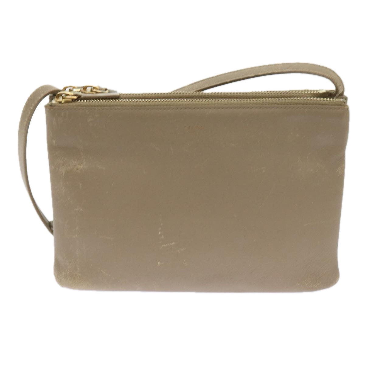 Luxury Trio Shoulder Bag Leather Beige