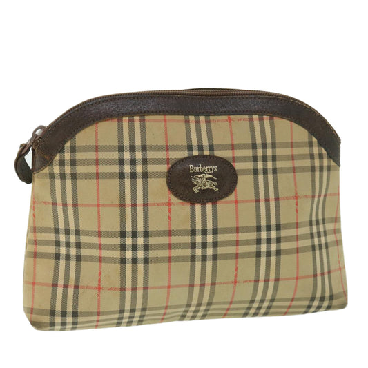 Burberry Luxury ss Nova Check Clutch Bag Auth Bs9050 Canvas Nylon Beige