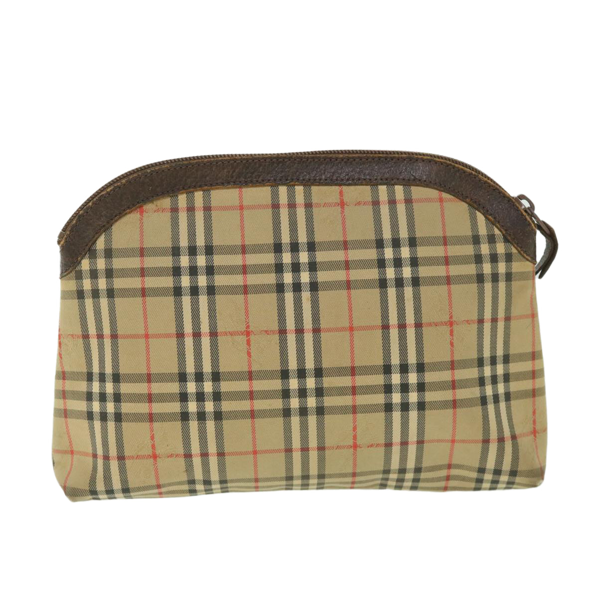 Burberry Luxury ss Nova Check Clutch Bag Auth Bs9050 Canvas Nylon Beige