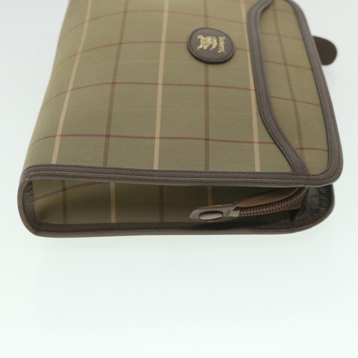 Burberry Luxury ss Nova Check Clutch Bag Auth Bs9091 Canvas Nylon Brown