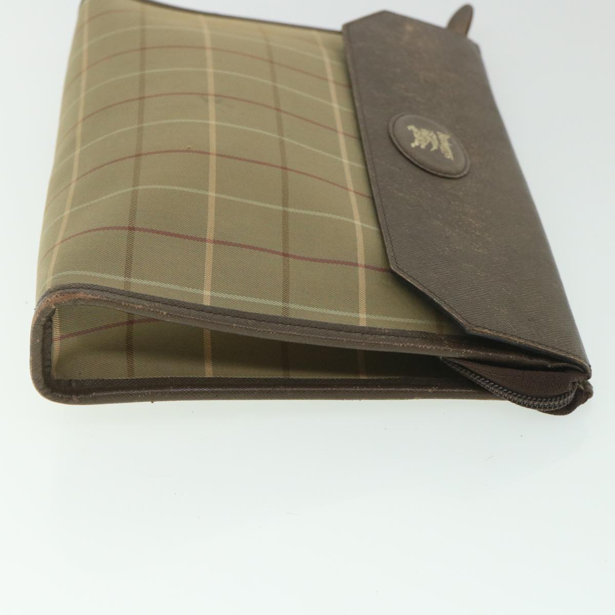 Burberry Luxury ss Nova Check Clutch Bag Auth Bs9092 Canvas Nylon Brown
