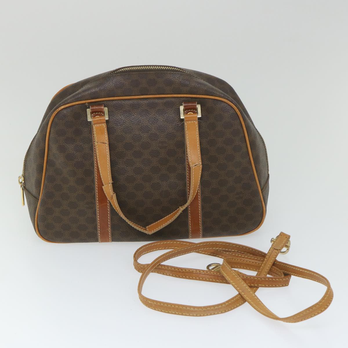 Luxury Macadam Shoulder Bag Pvc Set Beige Leather Canvas Beige Brown