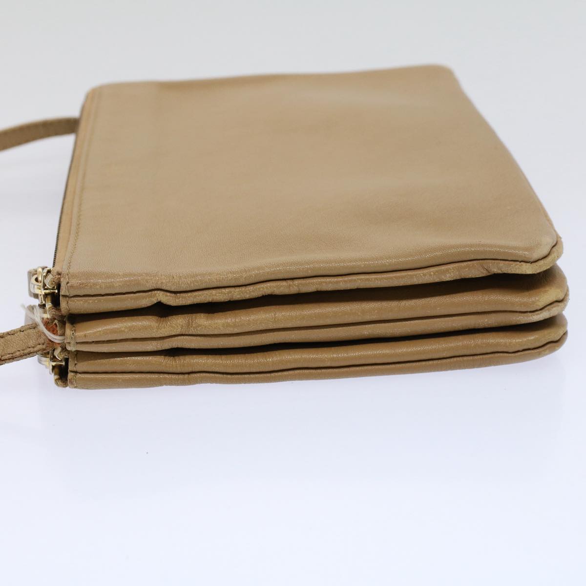 Luxury Trio Pm Shoulder Bag Leather Beige