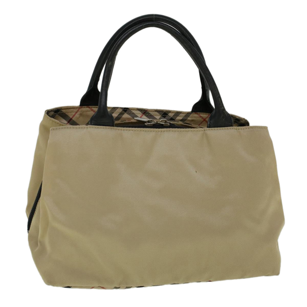 Burberry Luxury Nova Check Hand Bag Auth Bs9792 Nylon Beige Travel Bag