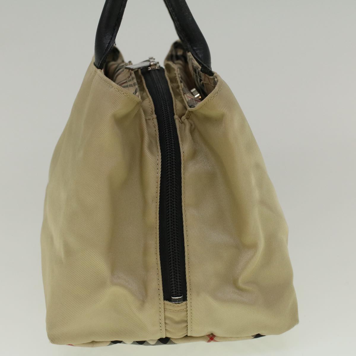 Burberry Luxury Nova Check Hand Bag Auth Bs9792 Nylon Beige Travel Bag