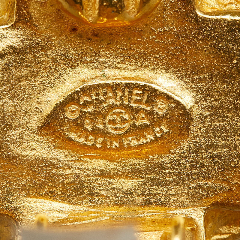 Chanel Gold Plated Coco Mark Cross Earrings Jewelry