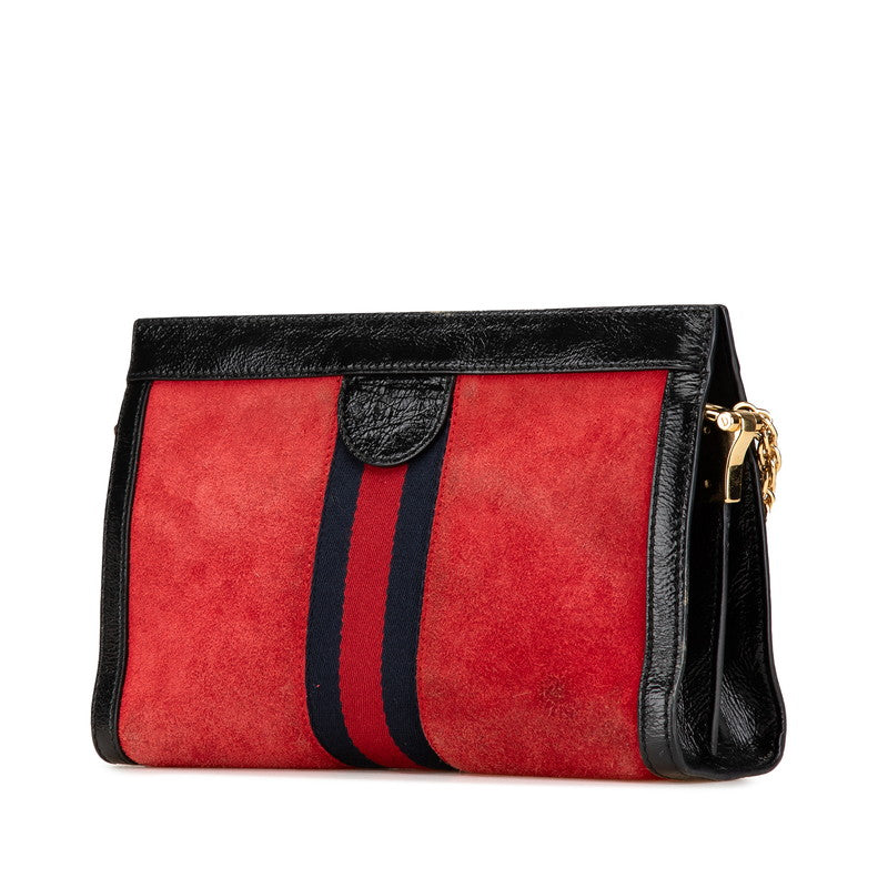 Gucci Ophidia Shoulder Bag Leather Suede Red 503877