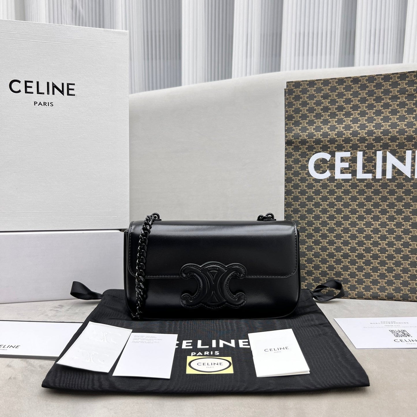 Top Quality Shoulder Bag Triomphe For Women Black Chain