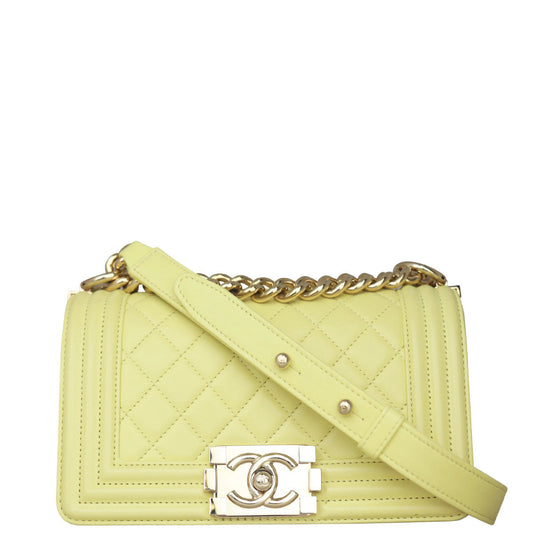 Chanel Boy Pale yellow Handbag Small
