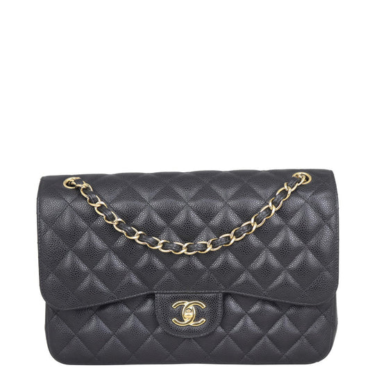 Chanel Classic Double Jumbo Lambskin GHW Handbag Flap