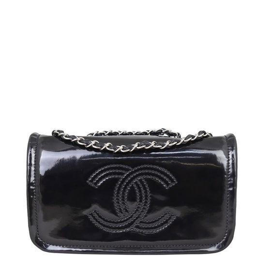 Chanel CC Vinyl Lipstick Ligne Bag Flap Handbag