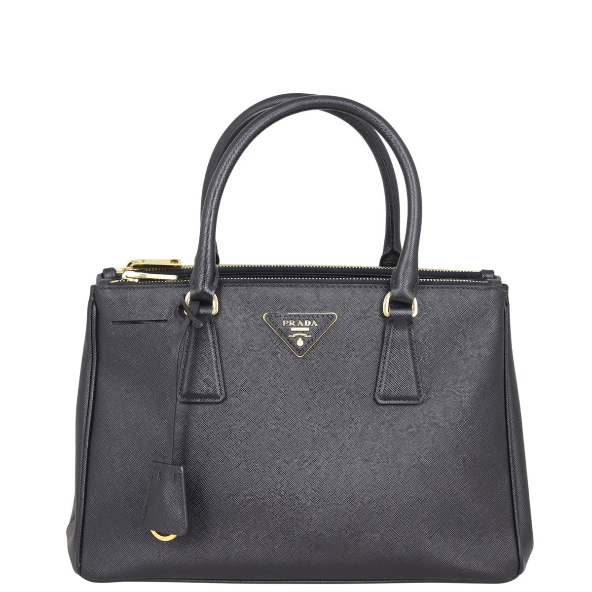 Prada Saffiano Galleria Double Zip Tote Handbag Small Tote Bag