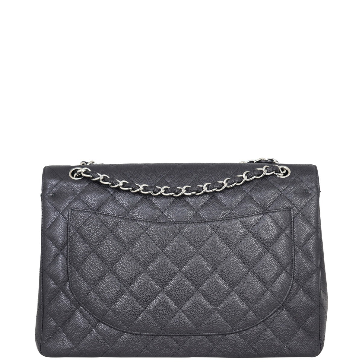 Chanel Classic Double Maxi SHW Handbag Black Flap