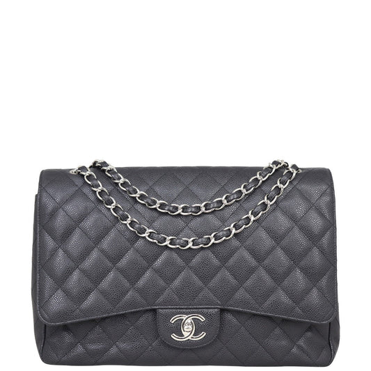 Chanel Classic Double Maxi SHW Handbag Black Flap